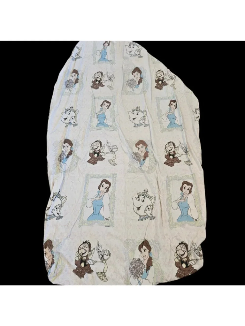 VTG Beauty‎ And The Beast Flannel Sheets Twin Set Cotton Fitted Flat READ